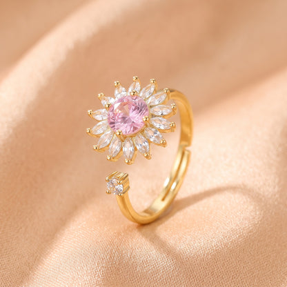 Anillo antiestrés: Girasol rosa